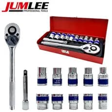 Conjunto De Chave Catraca 12 Peças Socket Set Para Reparo Automotivo - Ajustável, Anticorrosivo E Fácil De Usar AL-029