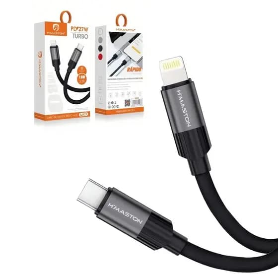 Cabo de Dados Hmaston Turbo 27W Carregamento Rápido PD  C/tipo-C IOS SJX23