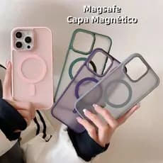 Capa Case Capinha Magsafe Fosco Colorido para iPhone 14/15/16  Pro Max com Alto Relevo nas Cameras