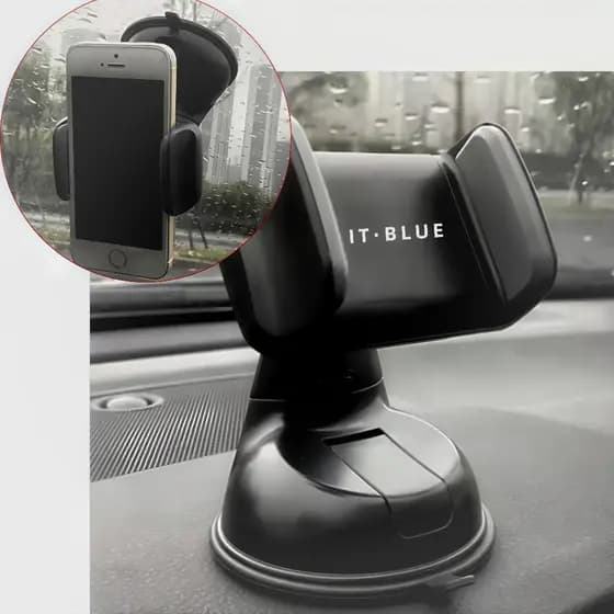 Suporte Veicular Universal para Celular Trava Ventosa Painel Vidro Rotação 360° IT·BLUE LE-027