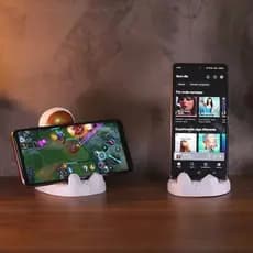 Suporte de Celular Tablet De Mesa Astronauta Universo Lua Enfeite Criativo Portátil Decoracao Mesa