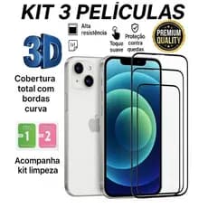 Pelicula De Vidro 3D Temperado Para IPhone 17 XS XR 11 12 13 14 15 16 Pro Max 16E 12 Mini