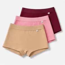 Kit 3 Cueca Feminina Calcinha Boxer Algodão Conforto Diário