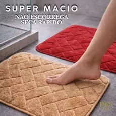 Tapete Antiderrapante Soft Super Macio Absorvente Secagem Rápida 40x60