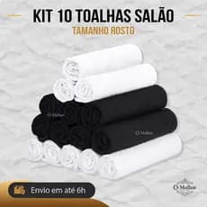 Kit 10 Toalhas Salão Beleza Barbearia Manicure Profissional 40x65cm 100% Algodão Resistente Lavagens