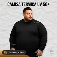 Camisa Térmica UV 50+ Segunda Pele Plus Size Masculina P ao G5 Manga Longa Malha Fria Exit Clothing