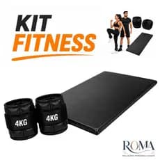 Kit Treino Funcional Caneleira 4kg Par Colchonete Impermeável Academia Fitness