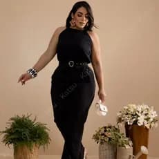 Macacão Longo Feminino Plus Size Roupa Festa Elegante Natal Reveillon Final de Ano Casamento