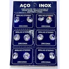 Lotes Brincos De Zircônia Brancos Homens Mulheres Redondos De Aço Inoxidável Simples/3mm，7mm，8mm，10mm，12mm