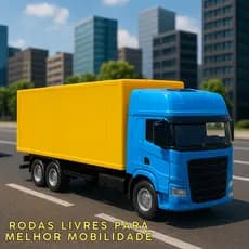 Caminhão Baú Gava Toys Brinquedo Carreta Abre Porta 2008 Presente Menino Azul E Amarelo
