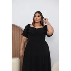 Vestido longo plus size, look elegante e casual femenino, casamento, elegância e conforto para todas ocasiões, babado.
