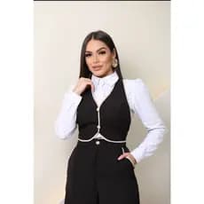 Conjunto Rivana, calça pantalona mais cropd, look casual e elegante, moda verão femenina, sensorial marrante, com bolso.