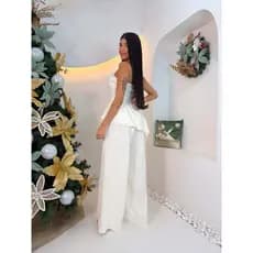 conjunto aurora feminino, conjunto social elegante, conjunto tomara que caia, conjunto com bojo, conjunto pantalona.