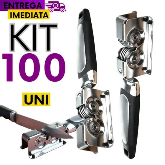 100 Unidades Afiador de Faca Estágios Amolador Profissional Ferramenta com Afiação Rápida Aço Inox