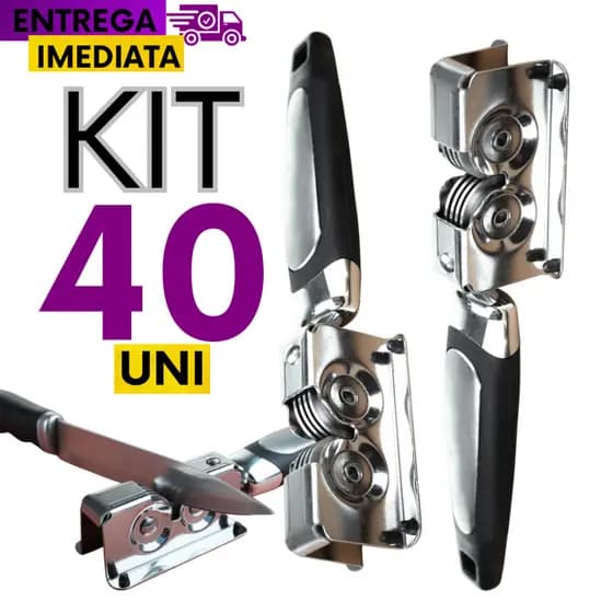 Conjunto Kit 40 Unidades Amolador de Faca Resistente Aço Inox Facil Manuseio Profissional Luxo