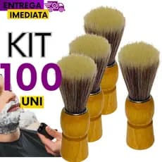 Kit Conjunto 100 Pincéis Pincel de Barbear Profissional Macio Lavável  Suave Evitam Feridas na Barba