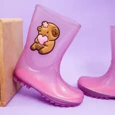 Galocha Infantil Feminina Bota Criança Gatinha Confortável Blogueirinha Kids