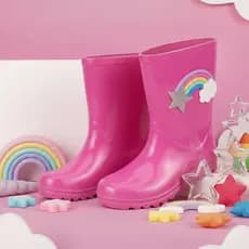 Bota Menina Infantil Leve e Macia Galocha Impermeável Feminina Kids Solado Antiderrapante
