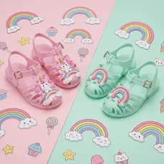 Kit 2 Pares Sandália Feminina Infantil Confortável e Leve Papete Fecho Fivela Varias Cores