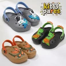Kit 3 Sandália Infantil Masculina Babuche Menino Confortável e Macio