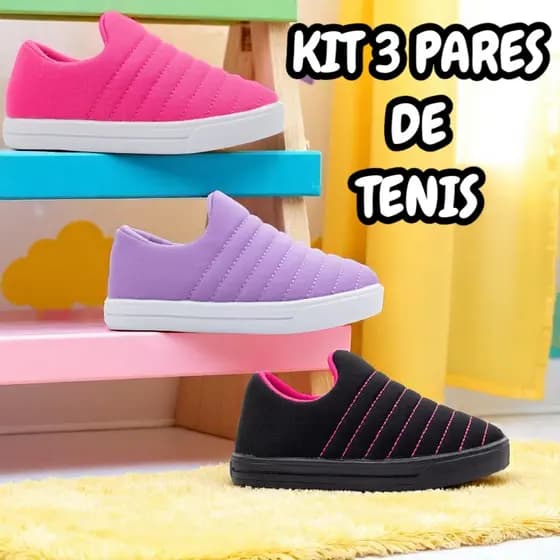 Tênis Infantil Menina Calce Fácil  Escolar Volta ás Aulas Leve e Resistente