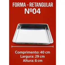 Forma Assadeira N° 4 Retangular Alta Bolo Torta Sobremesa (1, 3 ou 5 Peças)