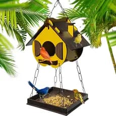 Comedouro Tratador Pássaros Livres Casinha De Passarinho Mdf