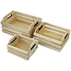 Caixote De Madeira Tipo Caixa De Fruta Feira Kit 3 Unidades