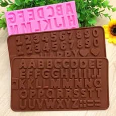 Molde de Silicone letras e numeros Forma de Silicone Para Chocolate Doces e bolo pequeno
