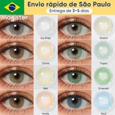 Magister Lentes De Contato Coloridas 14.0 mm Natural Sem borda Lente um par Brasil envia entrega rápida