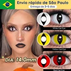 Pseyeche Lente De Contato 14.0mm  Lentes Pretas E Brancas Halloween Anime Cosplay