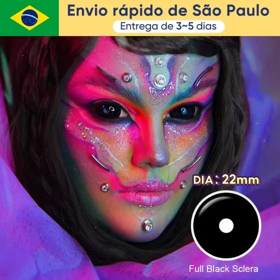 Pseyeche Lentes De Contato Coloridas Cosplay Diâmetro 22mm 2 Peças/1 Par sclera Com Uso Para Maquiagem Grandes Olhos