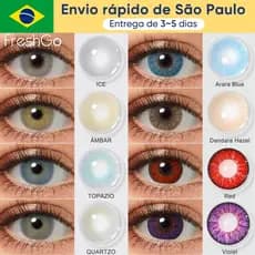Freshgo Lentes De Contato Coloridas  2 Peças Contatos para olhos grandes Fabricado na Coreia enviar caixa premium