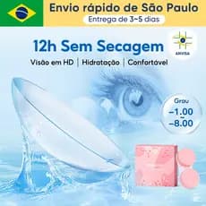 Magister【grau -1.00~-8.00】 Lente de contato grau miopia transparente com potência 14.0 mm 1 par 6 meses