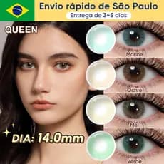 Magister Lentes De Contato Coloridas Queen Aparência Natural Uso Para Maquiagem 1 Par 14.0mm Vem com estojo para lent