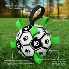 TPU Bola de Futebol Interativa p/ Cães |Alças para Pegar |Flutua |Resistente |Buscar em Terra e Água