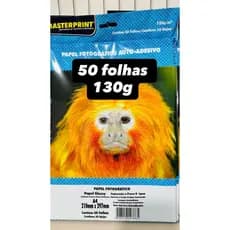 Papel Fotográfico Adesivo A4 130g 50 Folhas Masterprint
