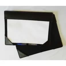 kit 3 Risque Rabisque com Porta Caneta Elástico A4 Couro Sintético Preto