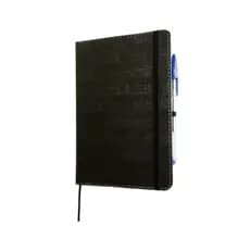 Caderneta Agenda Costurada Preta 21 x 14
