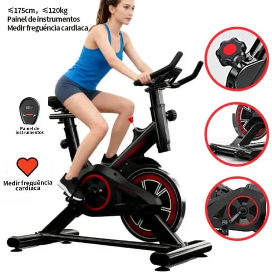 Bicicleta Ergométrica Spinning Bike Mecanica Profissional 120kg com Sensor Cardíaco Academia V3