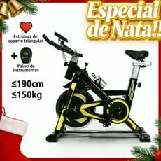 Bicicleta Spinning Ergométrica Exercício Profissional Monitor suporta até 150kg Academia 1.90m