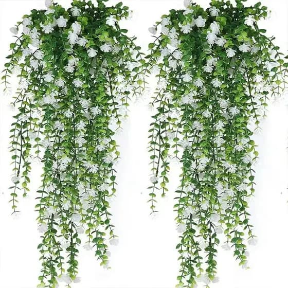 Flor Artificial eucalipto camélia Rattan decoração de suspensão de parede mobiliário doméstico