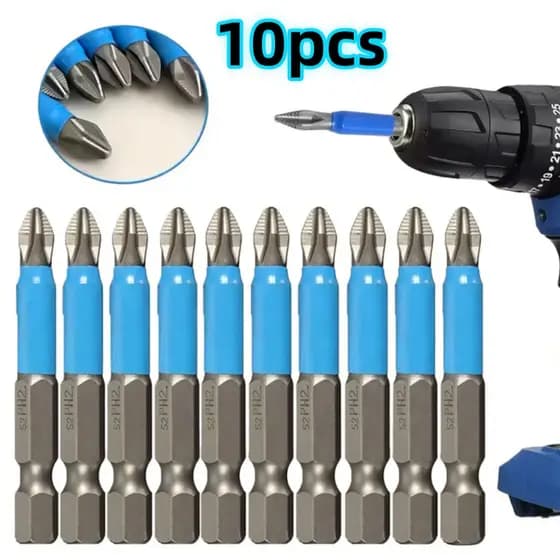 Jogo 10 Bits Ponteira Phillips Imantada Furadeira Parafusadeira Antiderrapante