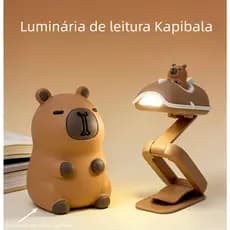Lâmpada de cabeceira lâmpada de leitura-estilo Kapibara, lâmpada de marcador dobrável com clipe para amantes de leitura