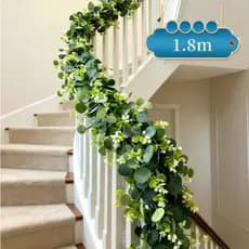 Videira Artificial da flor do eucalipto de 180 cm que torce a decoração da parede do casamento