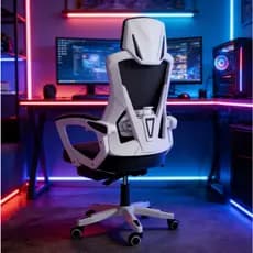 Cadeira Escritório Gamer Reclinável Giratória Ergonômica Tela Mesh Com Apoio Para Pés Confortável