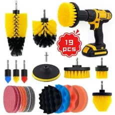 kit 19  Escovas De Limpeza Para Carro Conjunto De Escovas De Limpeza Para Furadeira EléTrica