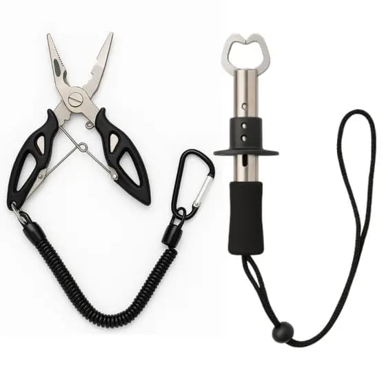Kit 2 Alicate e Pinça de Peixe Ferramenta Pesca Esportiva