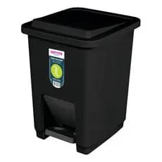 Lixeira Com Pedal 7l Plástica Preta Para Banheiro Cozinha Preto