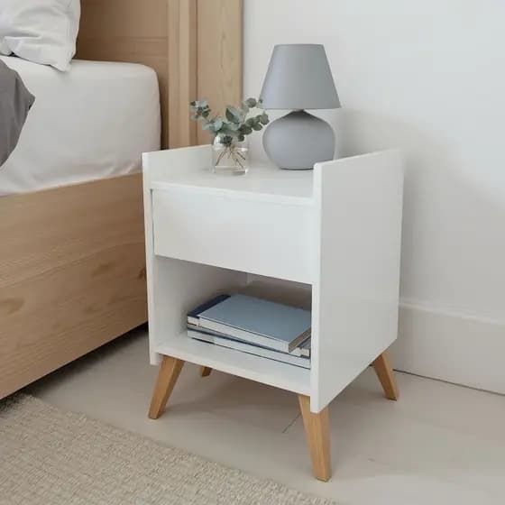 Mesa de Cabeceira Com Gaveta Decoração Pés Nicho